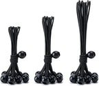30 Pack of 3 Sizes Ball Bungee Cord, 6 ，9，11 Inch Heavy Duty Bungie Cord Balls Canopy Tarp Tie Down Bungee Balls for Camping, Tents, Cargo,Holding Wire and Hoses, Patio Umbrellas, Awning (Black)