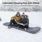 Inflatable Sleeping Pad with Pillow, 40D Nylon TPU Ultralight Sleeping Mat with Foot Press for Camping, Backpacking, Hiking, Inflated 74.8 x 22.8 x 2 in