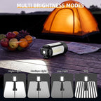 T-SUN Rechargeable Camping Light with Stand, LED Work Light 4100 Lumens with 4 LED Lamp Heads, Work Light with Detachable Tripod 67" Max Height, Magnetic Emergency Flashlight (Black)