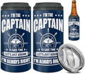 winorax Captain Tumbler Can Cooler 4-in-1 I'm The Captain & I'm Always Right Boating Stainless Steel Cup with Lid 12oz Boater Gifts For Men Boat Lover Gift For Boats Owner Boaters Gift Ideas