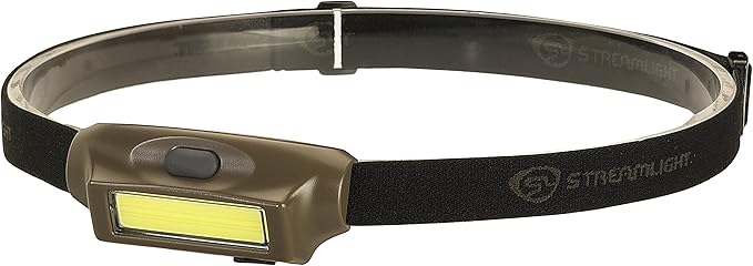 Streamlight 61706 Bandit 180-Lumen USB Rechargeable Red LED Headlamp with Elastic Head Strap, Clip, and USB Cable, Coyote