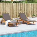 Camping Chairs Patio Furniture Beach Chair Outdoor Chairs Sun Loungers 2 pcs with Cushions 78.7"x26.8"x32.7" Solid Wood Acacia for Poolside Backyard and Beach