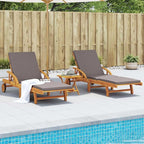 Camping Chairs Patio Furniture Beach Chair Outdoor Chairs Sun Loungers 2 pcs with Cushions 78.7"x26.8"x32.7" Solid Wood Acacia for Poolside Backyard and Beach