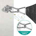 Sun Shade Sail Hardware Kit 6 Inch for Rectangle & Triangle Shade Sail Install, Stainless Steel ShadeSail Fixing Accessories for Outdoor Patio Canopy Garden, Heavy Duty Awning Attachment 80 Set