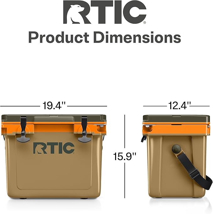 RTIC Ultra-Light 22 Quart Hard Cooler Insulated Portable Ice Chest Box for Drink, Beverage, Beach, Camping, Picnic, Fishing, Boat, Barbecue, 30% Lighter Than Rotomolded Coolers