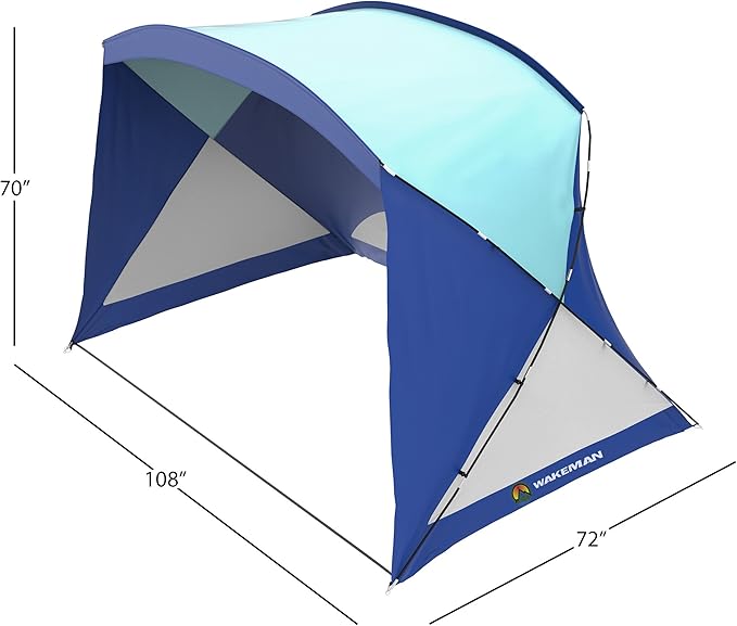 Beach Tent - Sun Shelter for Shade with UV Protection and Water-Resistant Coating for Sports Events and More with Carry Bag by Wakeman Outdoors