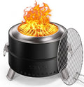 Ciays Smokeless Firepit, 21 Inch Fire Pit for Camping with Patented Technology, Portable Fire Pit for Outside with Steel Grill Rack, Fire Poker, and Bag, Easy Setup and Storage, Wood Burning (Black)