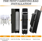 10 x 10 x 62in Canopy Roller Bag for Pop Up Canopy Tent with Sturdy Handles and Pocket, Wheeled Storage Bag for 10 x 10 Canopy Tent, Tent Bag Replacement Part, 800D Waterproof Oxford Fabric