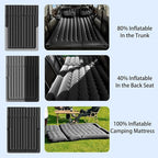 Car Air Mattress for Honda HRV 2023-2024, Trunk Rear Seat Inflatable Thickened Flocking Travel Camping Bed, Air Pump 2 Pillows,Black