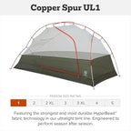 Big Agnes Copper Spur UL - Backpacking Tent for Camping, 3 Season, Ultralight, Waterproof, Anodized Poles