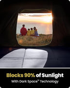 OutdoorMaster Updated Camping Tents, 4/6 Person Camping Tent with Blackout Shelter Technology, Easy Setup in 60 Seconds, Weatherproof Pop Up Tent with Top Rainfly, Instant Cabin Tent