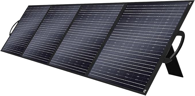 SolarPlay 200W Portable Solar Panel with Adjustable Kickstands, Foldable Solar Panel for Power Station, Outdoor Generators, Power Backup, RV, Camping, Blackout