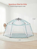 Portable Large Pop Up Kids Indoor Outdoor Tent with Canopy UV Cover,Thick Removable Floor for Sleeping Or Beach Shelter (Teal)
