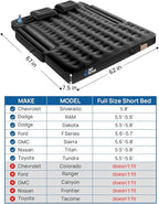JOYTUTUS Truck Bed Air Mattress for 5.5-5.8Ft with Built-in Air Pump,Full Size Short Beds Inflatable Mattress for Outdoor Camping, with Carry Bag & Cup Holder, Black