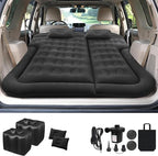 Vikuces® SUV Air Mattress Car Camping Travel Bed, Car Air Mattress Back Seat Bed,Thickened Inflatable Mattress with Two Air Pillow, Full Size Blow Up Sleeping Pad(Black)