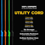 emma kites Hollow UHMWPE Braided Cord 1.3mm, 1.6mm, 2mm Spliceable for Tent Guyline Tarp Hammock Ridgeline Whoopie Sling Bear Bagging for Camping Backpacking