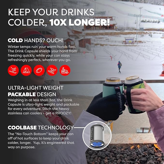 PHOOZY Insulated Can Cooler for Slim 12oz Cans with NASA-Inspired Technology - Patented Can Cooler That Keeps Drinks Cold 10x Longer - Lightweight for Outdoor Adventures - Mint