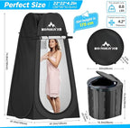 PANKAY Portable Toilet with Pop up Privacy Tent, X Large Camping Toilet Portable Potty for Adults, Outdoor Shower Tent Changing Room, Instant Pop Up, Washable Foldable Camp Toilet Kit with Carry Bag