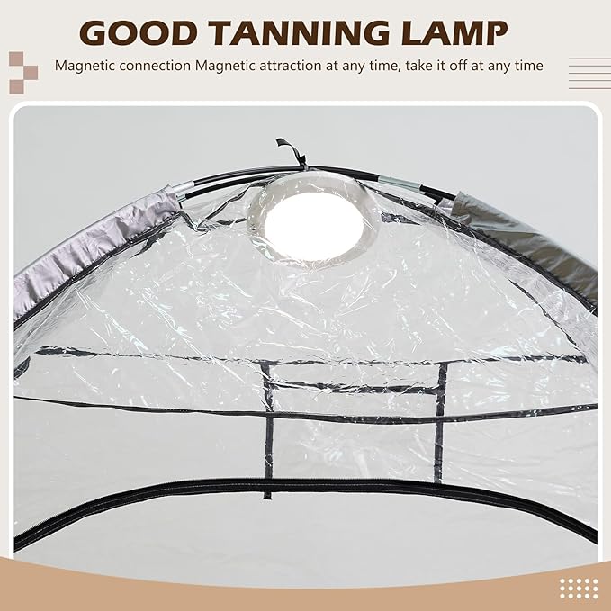 1 Set Spray Tan Tent Light 5000 mAh Rechargeable Portable Camping Lantern with Magnet Nano Adhesive for All Tanning Tent Power Outages, Hiking, Emergency