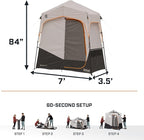 Bushnell Shower Tent with Instant Setup Technology | Shield Series 2 Room Shower Tent for Family Camping, Hunting, Hiking | Solar Water Reservoir Included