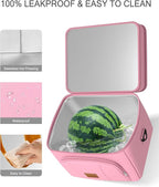 Rnivvi Lunch Box for Women, Double Decker Insulated Cooler Bag Lunch Bag Reusable Leakproof Tote Lunch Container with Strap for Work Family Picnic Hiking Camping, 18 Cans 12L, Large Adults, Pink