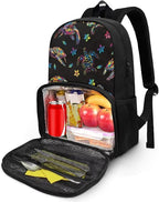 School Bags for Adults Kids, Insulated Cooler Lunch Box Backpack for Middle High School Student, Men Women Office Travel Pianic Hiking Dayback, Sea Turtle Flowers