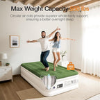 Twin Air Mattress with Built Pump, 16" Durable Blow Up Mattress Airbed, Comfortable Top Surface Inflatable Mattress for Camping Home & Portable Travel