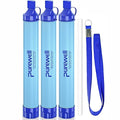 Purewell Outdoor Water Personal Water Filtration Straw Emergency Survival Gear Water Purifier for Camping Hiking Climbing Backpacking(3pcs)