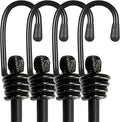 Bungee Cords with Hooks 2m Long, Heavy Duty Outdoor Elastic Bungee Straps, No Odour Industrial Grade Bungee Rope for Securing Tarps, Luggage, Tents, Bikes or Garden Tidying 80inch 4Pcs (Black)
