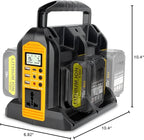 350W Power Inverter for Dewalt 20V 60V Li-ion Battery, 4-Port 20V to 120V Pure Sine Wave Inverter with LED Light, 3 USB-A Port, 1 USB-C Port, 1 DC Port, Power Station for Outdoor Camping (Tool Only)