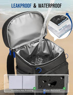 Backpack Cooler Insulated Leak Proof 36/40 Cans Large Capacity Soft Insulated Cooler Bag Lightweight Lunch Backpack for Men Women Work Travel Beach Camping Picnic Hiking - Black