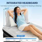 Twin Air Mattress with Headboard, Built-in Pump, 600 lbs Heavy-Duty Support, 19" Raised Comfort Design, 48-Hour Leak-Tested PVC, 2.5 Min Fast Inflation, Inflatable Mattress for Home, Guests & Camping