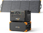 Pecron Portable Power Station F3000LFP with 3840Wh Extra Battery, 200W Solar Panel*1, 3072Wh Solar Camping Generator, 3600W Solar Generator for RV, Home Use, CPAP