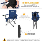 KingCamp Oversized Folding Camping Chair for Adults Portable Outdoor Lawn Chair Heavy Duty with Cooler, Cup Holder, Side Pocket, Carry Bag, Support 300lbs