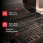 Nexgrill 17.5" Portable Charcoal Grill with Adjustable Chimney Vent, 349 SQ. In Cooking Area, Table Top Grill for Camping, Outdoor Cooking, Patios, and More – 820-0258