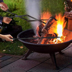 Heavy Duty 32” Long Fireplace Fire Pit Campfire Poker Stick and 26” Fireplace Tongs Tool Set Log Grabber Rust Resistant fire poker Camping Fireplace Tools for Indoor Outdoor Solo Stove Accessories