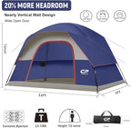 Tents for Camping 6 Person Tent Waterproof Windproof Double Layer Family Camping Tent, Easy Setup Dome Tent with Large Mesh Windows & Wider Door for Outdoor Camping & Hiking