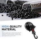2 PCS Heavy Duty Suction Cup Hooks, Multi-Functional Camping Suction Cups, Outdoor Canopy Tarp Tent Camper Accessories, Universal for RV Boat Car (Black)