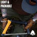 AGAWA - BOREAL15-15 Inch Folding Saw with All-Purpose Saw Blade - Camping Gear For Hiking, Fishing, Hunting, Bushcraft & Survival Kit (Black Frame/Yellow Handle)