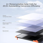 200W Portable Solar Panel (Tempered Glass),Heavy-Duty Foldable Mono Solar Charger for Jackery Explorer 1000 v2/EcoFlow Delta 2/Bluetti,IP67 Waterproof Off-Grid Power for RV Camping Power Backup