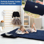 PHF Toddler Nap Mat with Removable Pillow and Minky Fleece Blanket, Rollup Design Warm Slumber Bags for Boys Girls, 52"x20"x2" Kids Sleeping Bag for Daycare Preschool Travel Camping, Astronaut