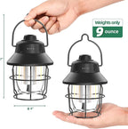 JINIU Rechargeable LED Camping Lantern, Mini Retro Portable Waterproof Lantern, 1000LM, 3 Light Modes (2700-6500K) Stepless Dimming Brightness, Hanging Tent Light for Camping, Power Outages