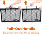 Elsjoy 17" Folding Campfire Grill Grate with Carrying Handle, Portable Camping Grill Over Fire Mesh Grate, Heavy Duty Steel Grate for Outdoor Cooking, Picnic, BBQ