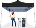 8x8 Heavy Duty Pop Up Canopy - Easy Setup, Commercial Grade Aluminum Frame, 42” Folded Frame Height, UPF 50+, Adjustable Portable Tent for Beach, Events, Camping, Roller Bag (Black)