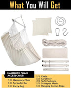ADVOKAIR Hammock Chair Large 70.9"x47.2", 32% Bigger XXL Hanging Swing Chair with 500lbs Capacity, Heavy Duty Steel Spreader Bar, Extra Roomy Comfort for Adult Indoor Outdoor Bedroom Patio