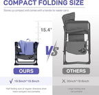 EVER ADVANCED Camping Directors' Chair with Side Table, Portable Folding with Compact Size, Heavy Duty Lawn Chair with Pocket for Camping, Lawn, Sports and Fishing, 400lbs, Purple