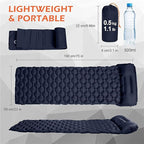 Ultralight Camping Inflatable Sleeping Pad - Built-in Headrest Air Cushion for Travel Hiking Outdoor Adventures(01Orange)