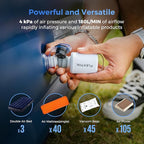 FLEXTAILGEAR Portable Air Pump with Camping Lantern Tiny Pump 2X 4kPa Air Pump for Inflatables Rechargeable Air Mattress Pump with Magnetic Design for Sleeping Pads, Pool Floats, Swimming Rings(White)