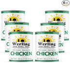 Werling & Sons Canned Chicken 28 Oz– Fully Cooked, Ready to Eat | Premium Quality, Recipe-Ready Canned Meat | 5-Year Shelf Life | Pantry Staple for Camping, Survival & Emergency Use | Made in USA | Pack of 6