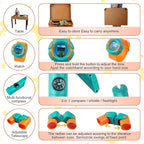 Kids Camping Set 50pcs with Folding Storage Table/Tent & Children’s Projector Flashlight- Outdoor Campfire Toy Set for Toddlers Kids - Pretend Play Camp Gear Tools for Birthday Christmas